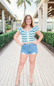 The Cutie Crop Sweater (Blue)