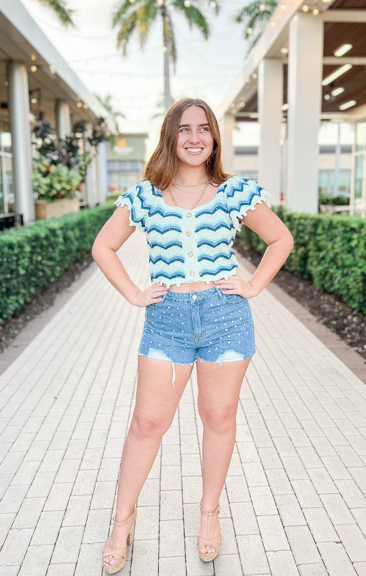 The Cutie Crop Sweater (Blue)