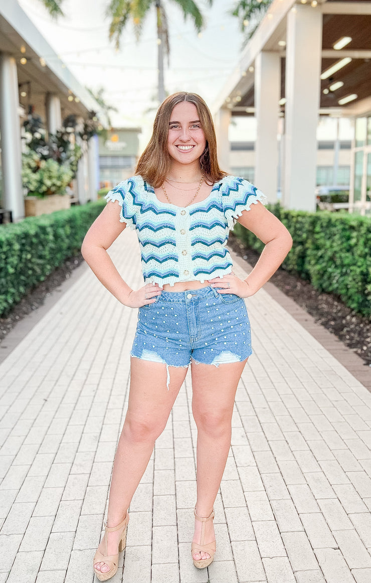 The Cutie Crop Sweater (Blue)