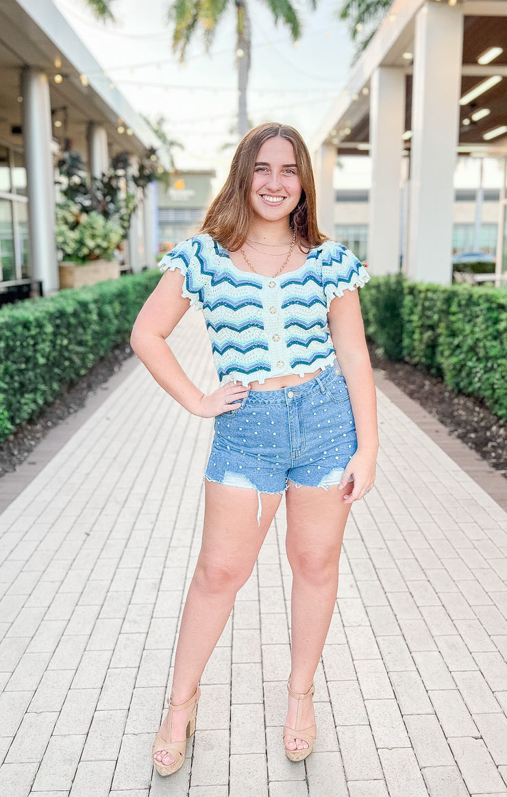 The Cutie Crop Sweater (Blue)