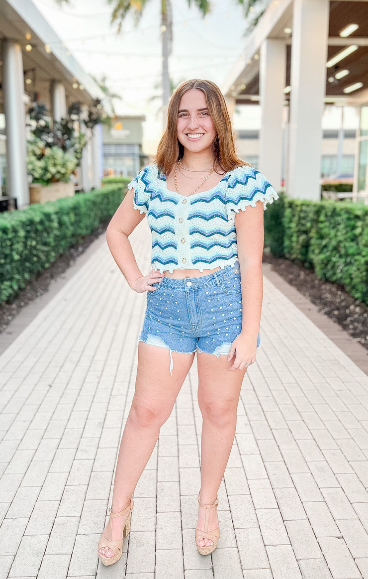 The Cutie Crop Sweater (Blue)