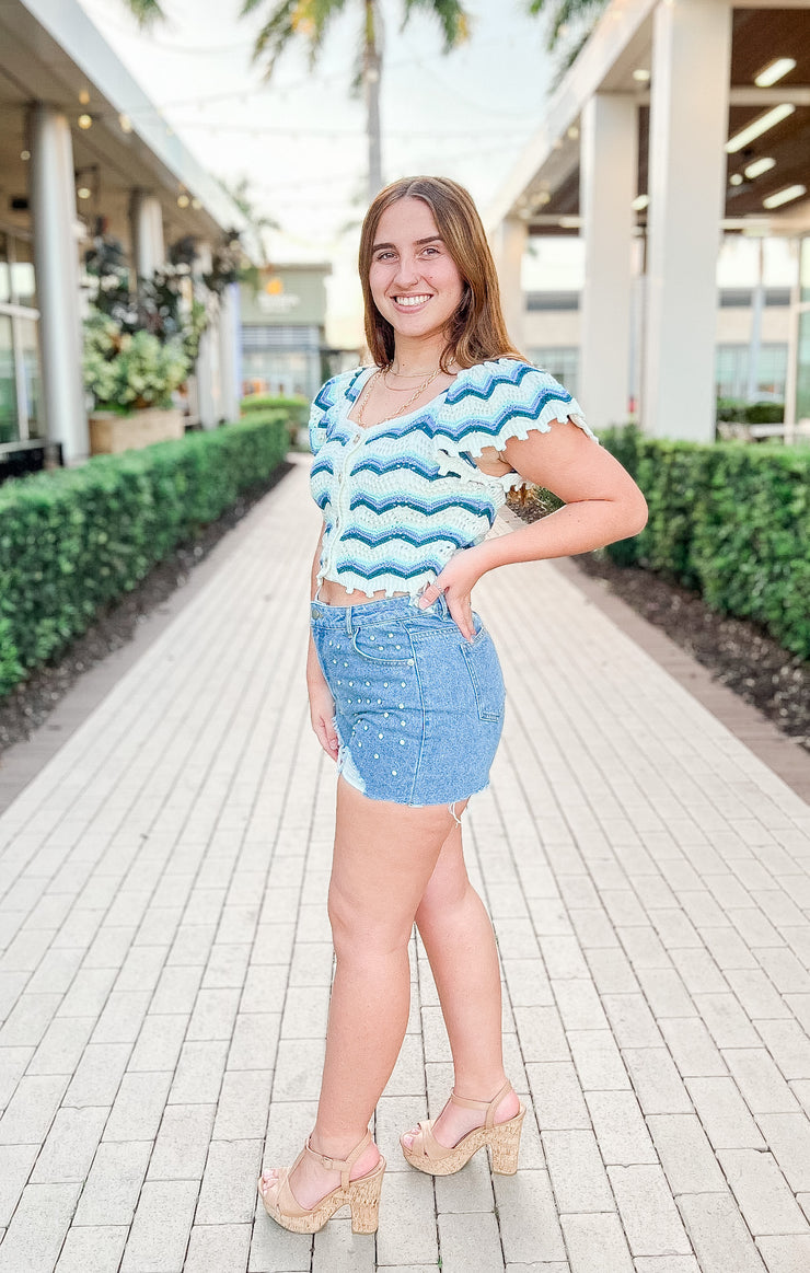 The Cutie Crop Sweater (Blue)