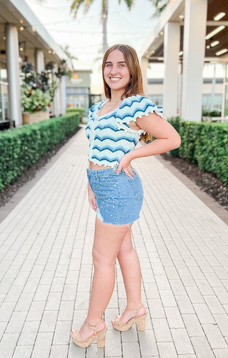 The Cutie Crop Sweater (Blue)