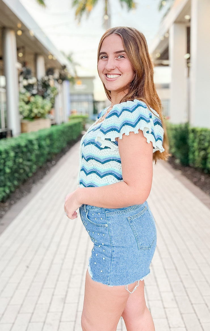The Cutie Crop Sweater (Blue)
