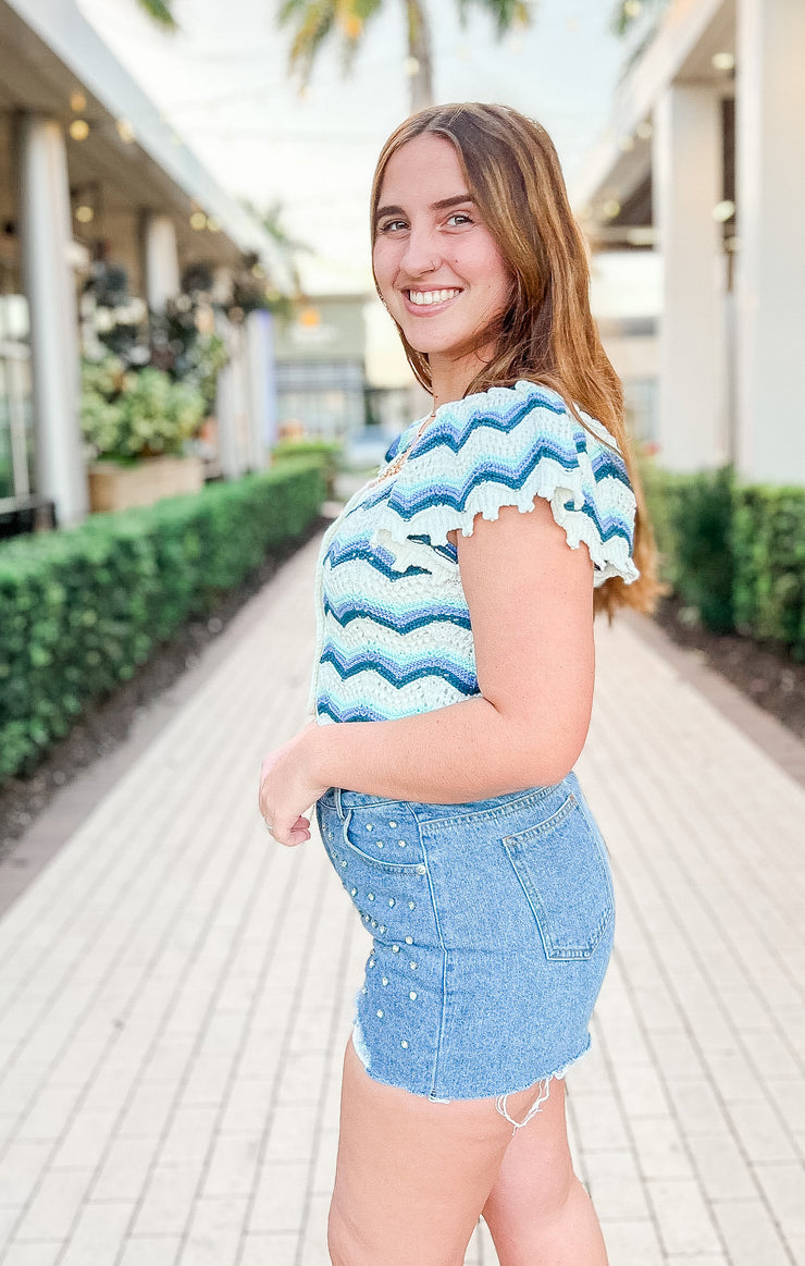 The Cutie Crop Sweater (Blue)