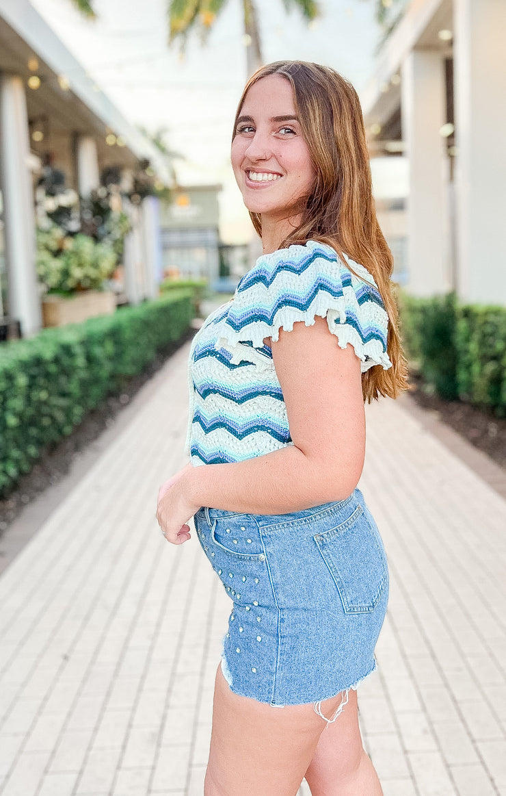 The Cutie Crop Sweater (Blue)
