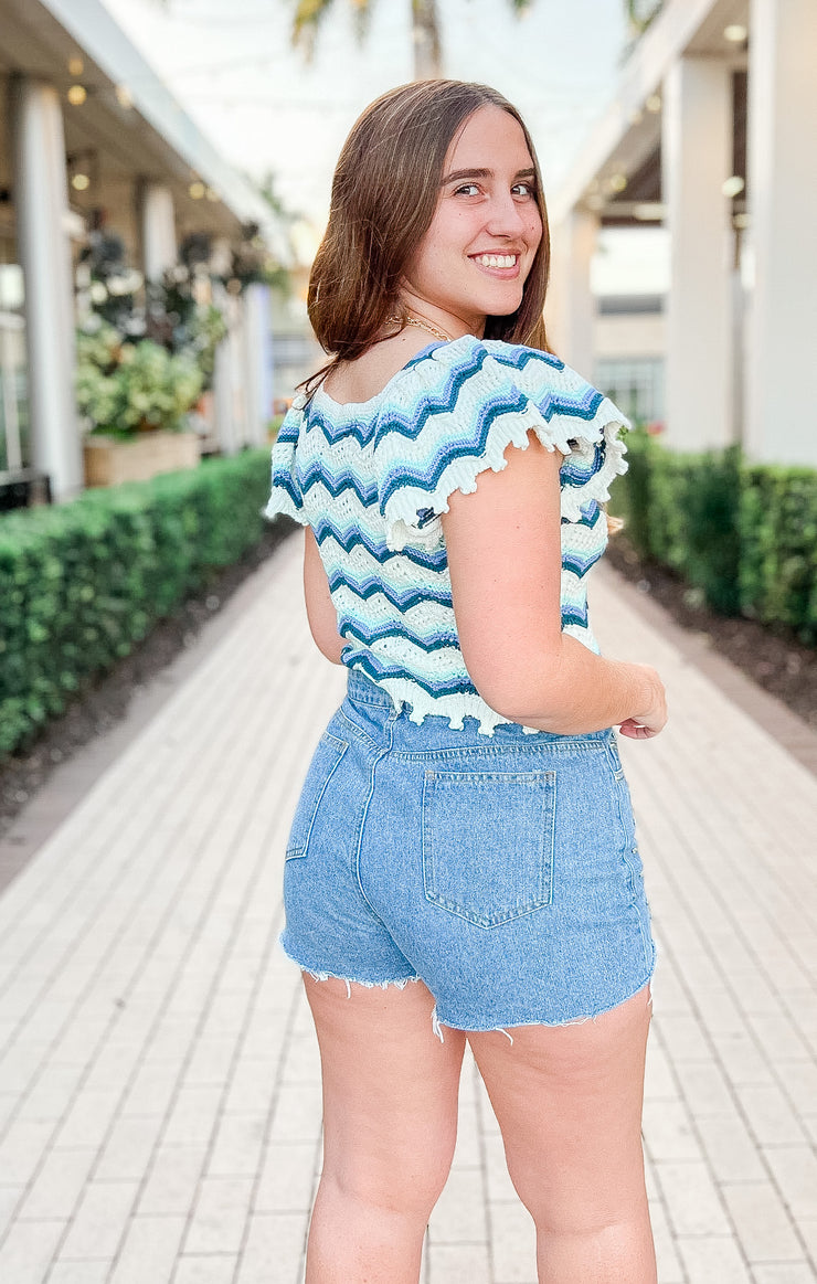 The Cutie Crop Sweater (Blue)