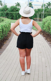 The Belted Linen Short (Black)