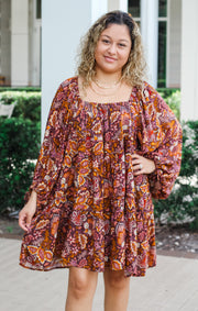 The Fall Boho Mini Dress (Purple)