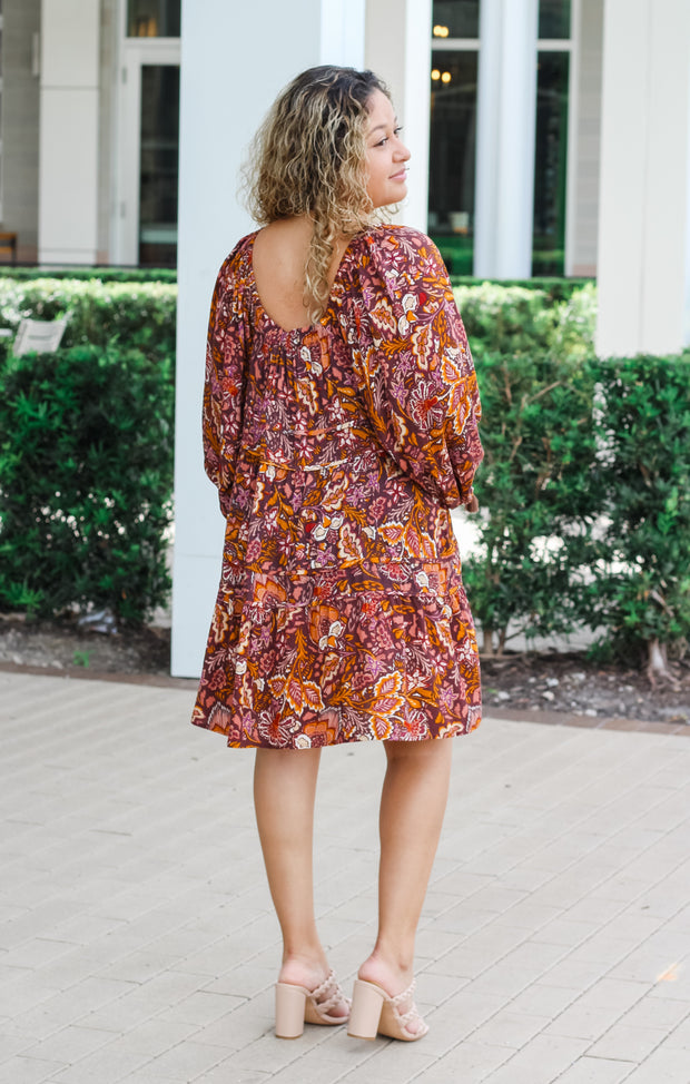 The Fall Boho Mini Dress (Purple)