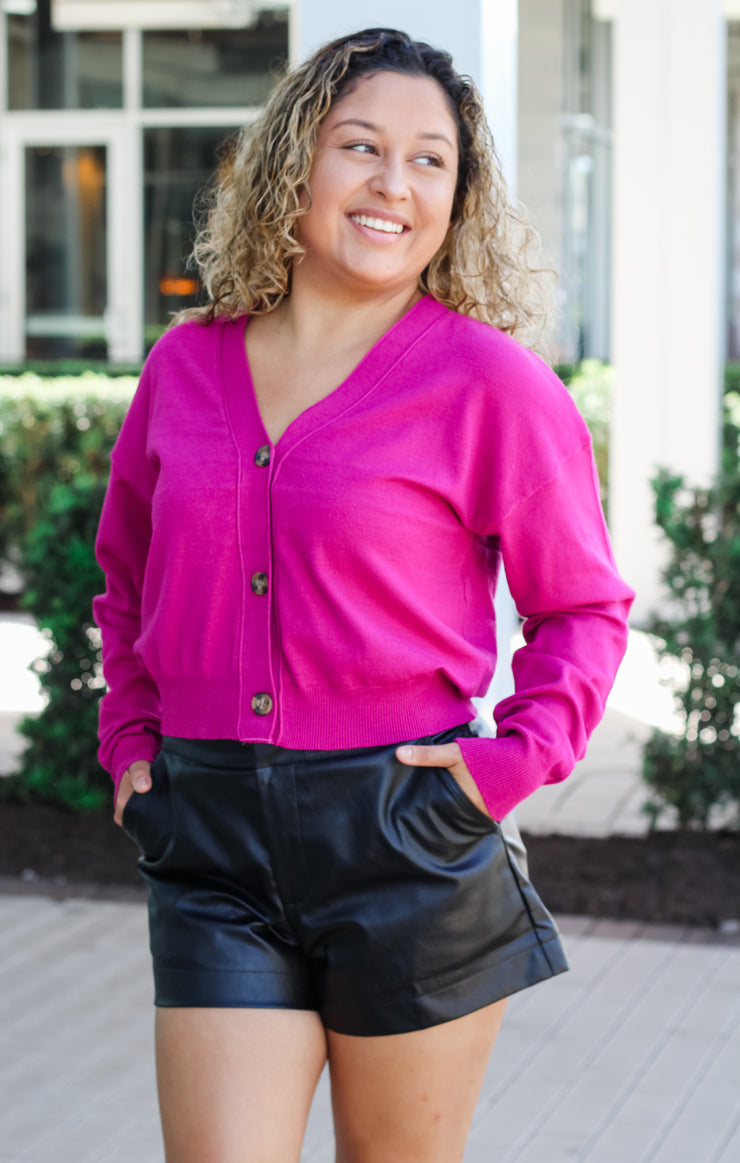 The Button Front Cardi (Jam)