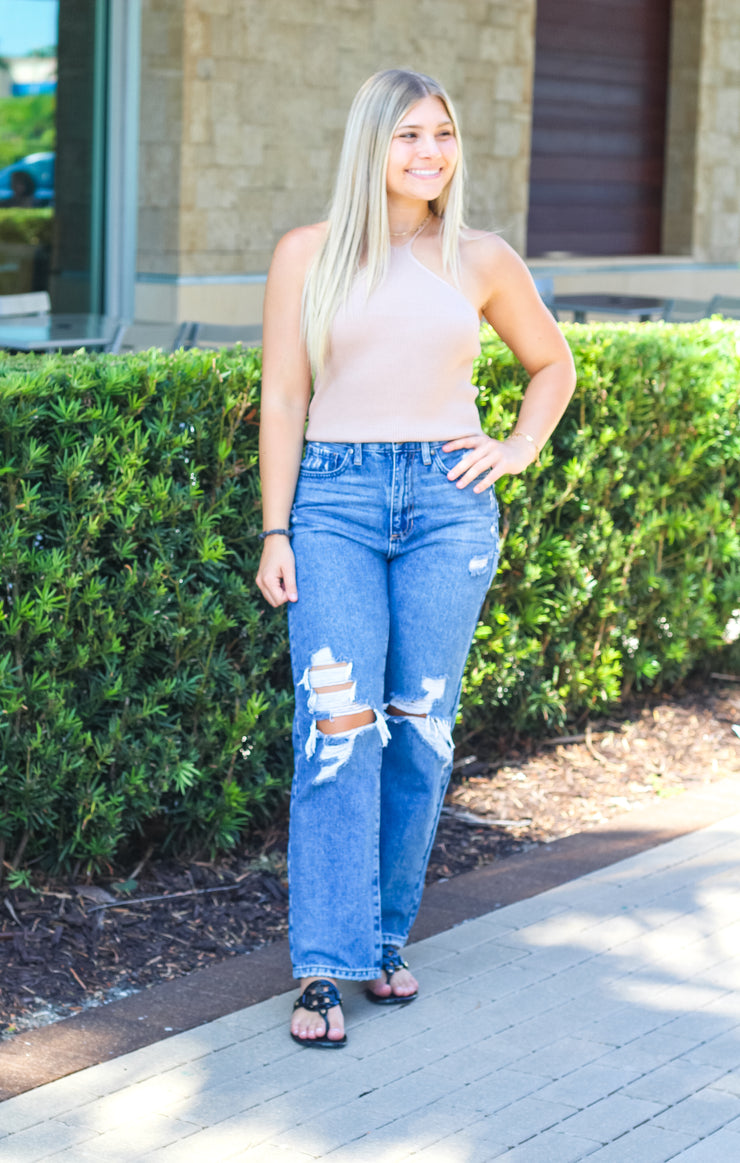 The Ribbed Summer Halter (Sand)