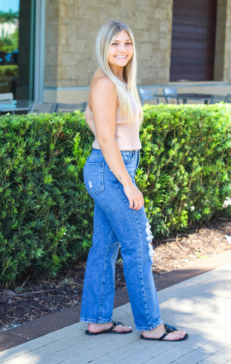 The Ribbed Summer Halter (Sand)