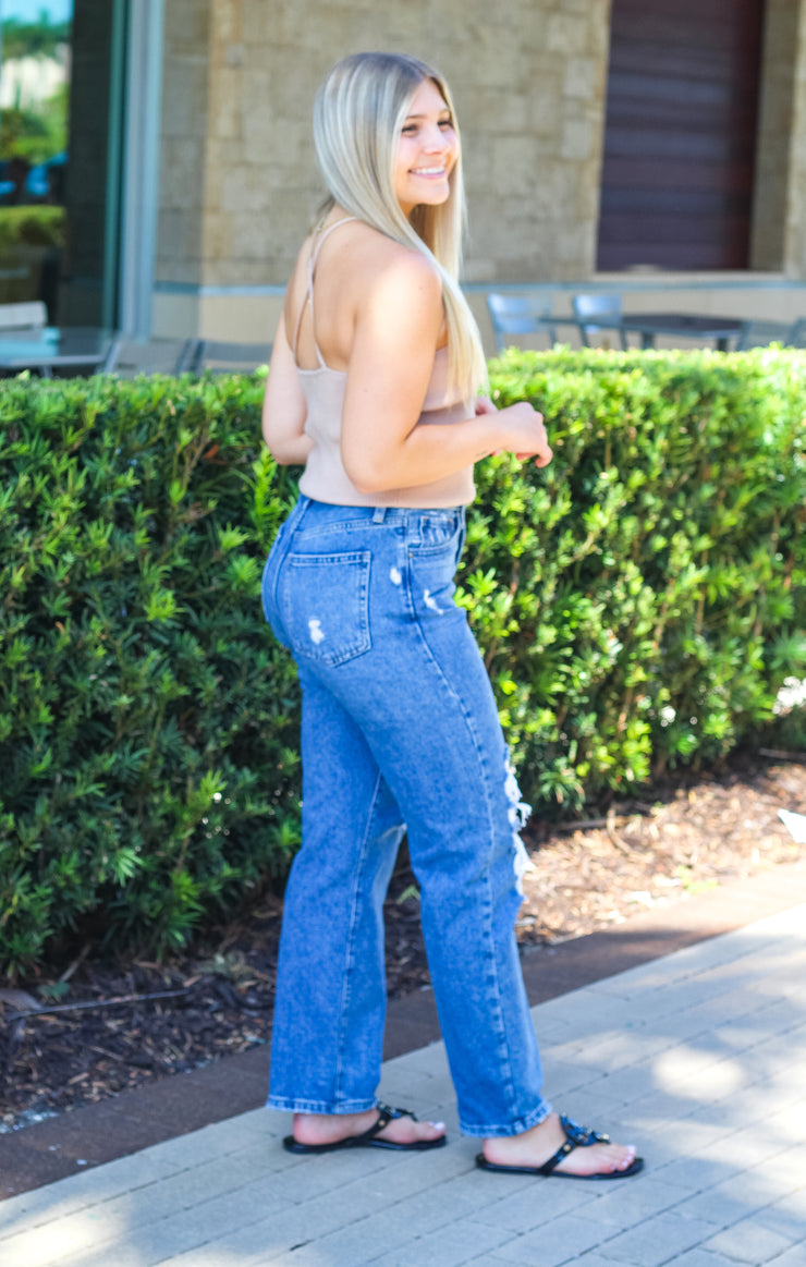 The Ribbed Summer Halter (Sand)