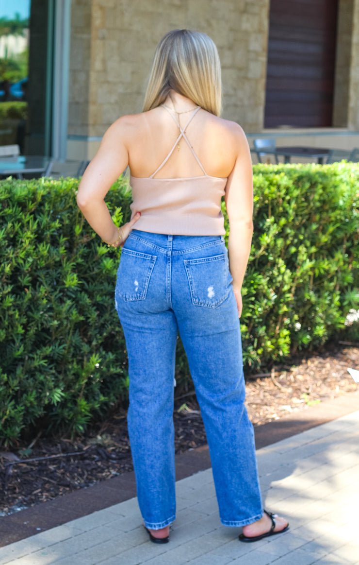 The Ribbed Summer Halter (Sand)