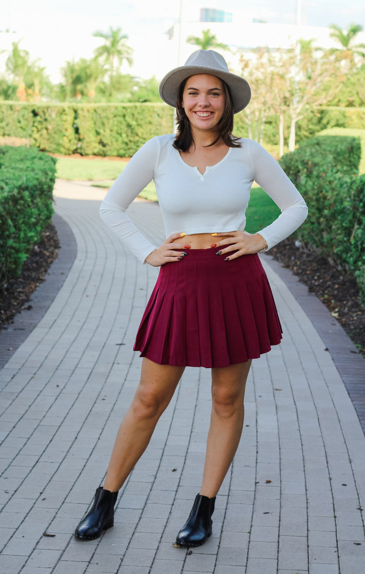 The Cheerleader Skirt (Garnet)