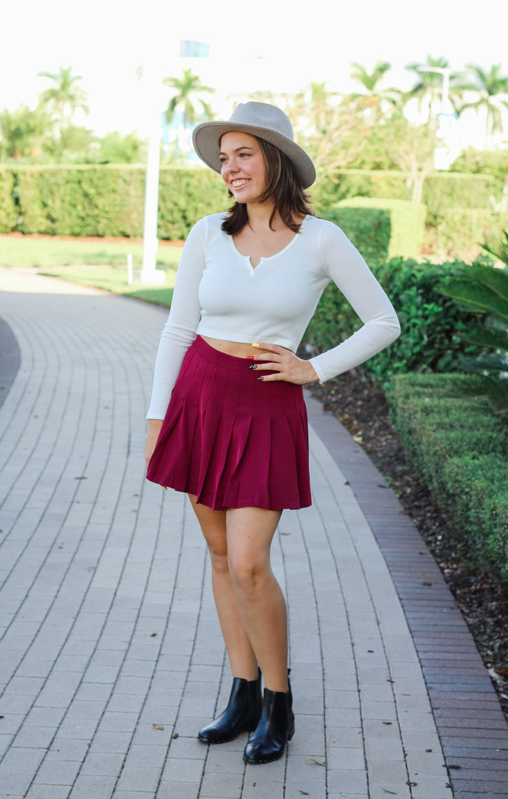 The Cheerleader Skirt (Garnet)