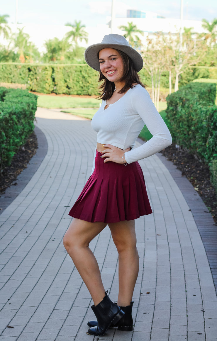 The Cheerleader Skirt (Garnet)