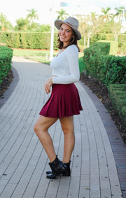 The Cheerleader Skirt (Garnet)