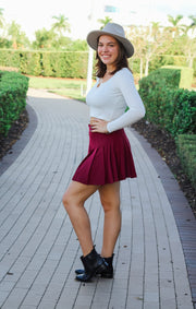 The Cheerleader Skirt (Garnet)