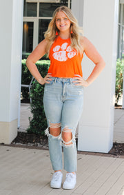 The Rachel Clemson Classic Paw Crop Tank