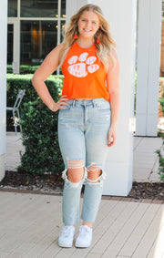 The Rachel Clemson Classic Paw Crop Tank