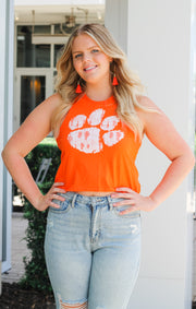 The Rachel Clemson Classic Paw Crop Tank