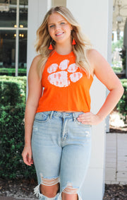 The Rachel Clemson Classic Paw Crop Tank