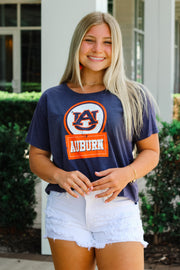 Auburn Tigers Keep it Cropped Snow Washed Tee