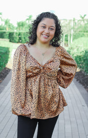 The Spotted Twist Front Blouse