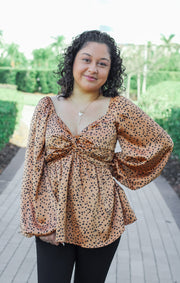 The Spotted Twist Front Blouse