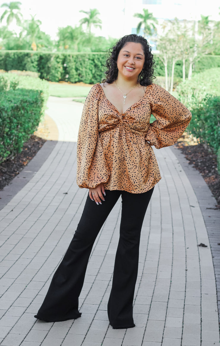 The Spotted Twist Front Blouse