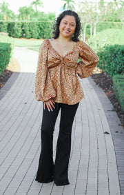 The Spotted Twist Front Blouse