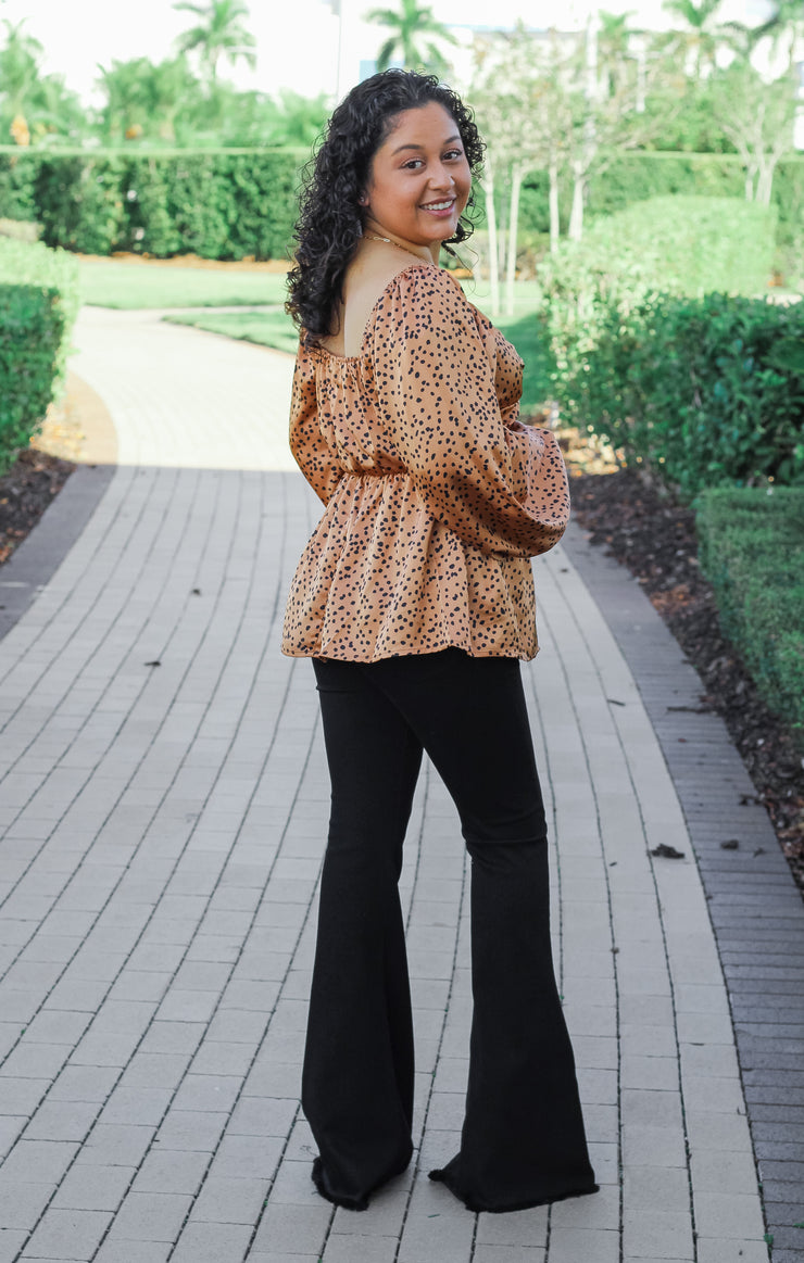 The Spotted Twist Front Blouse