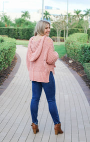 The Distressed Lace-Up Hoodie (Pink)