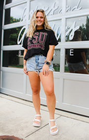 The FSU Block Vintage Boyfriend Tee (Black)