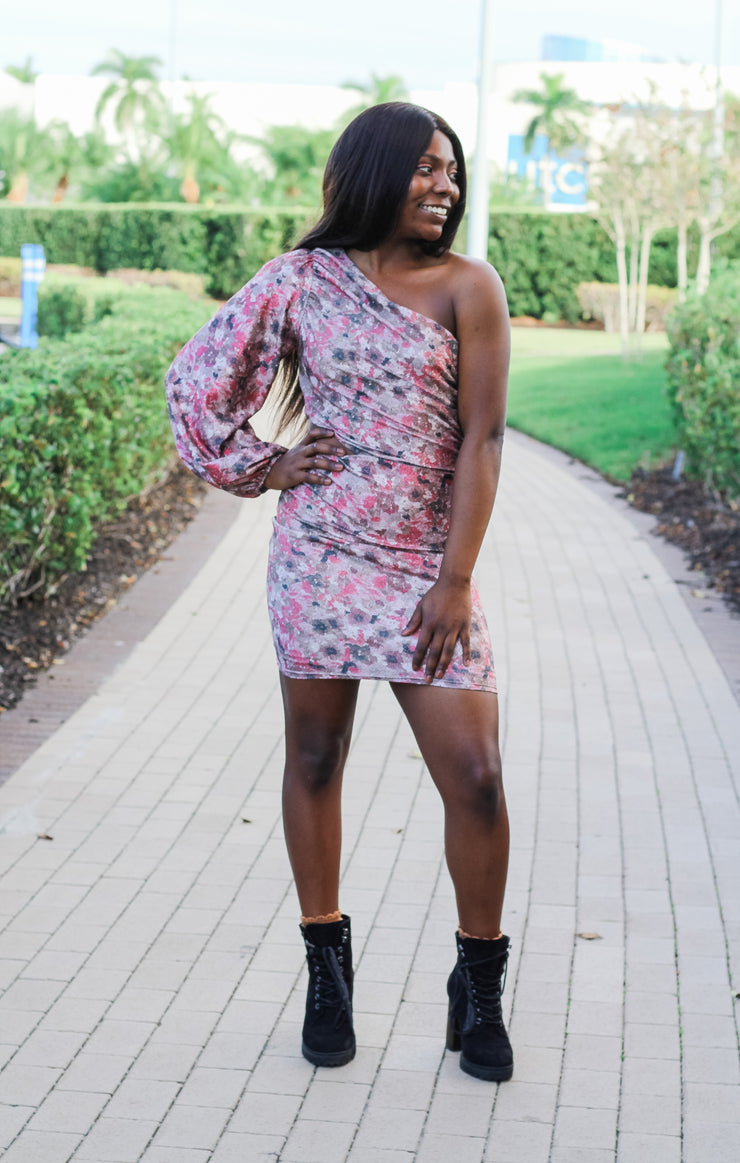 The Sparkly One Shoulder Mini
