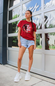 The Classic Seminole Vintage Boyfriend Tee (Garnet)