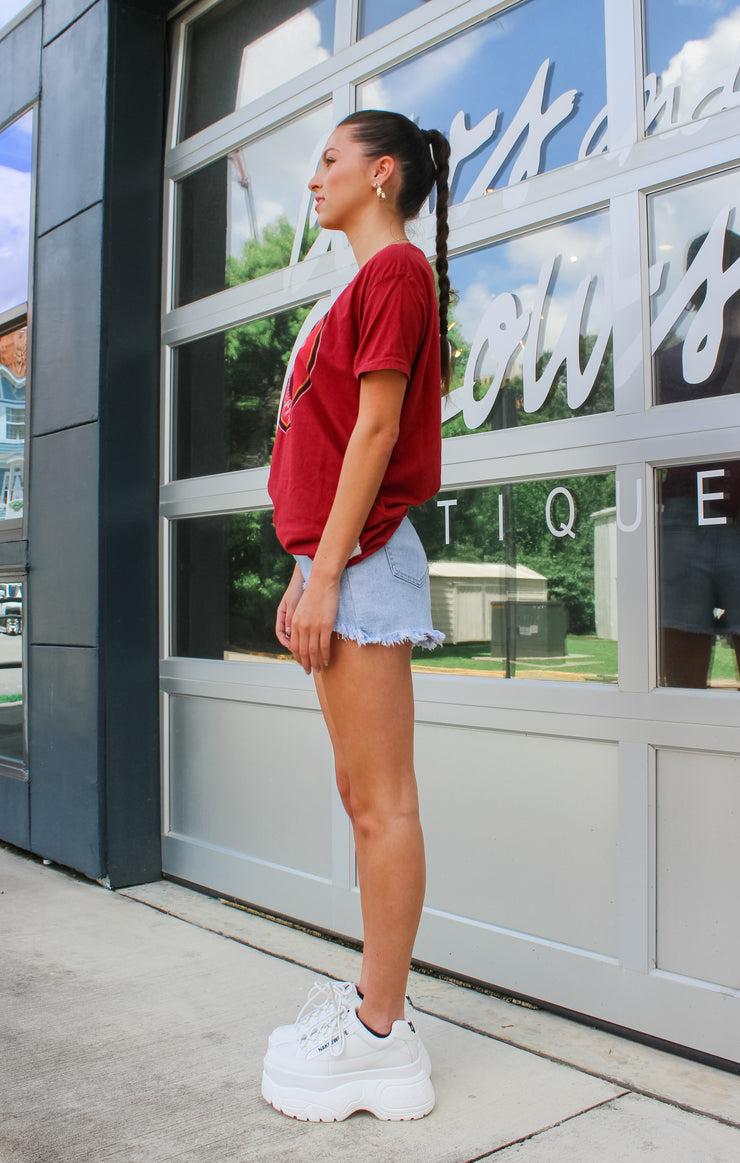 The Classic Seminole Vintage Boyfriend Tee (Garnet)