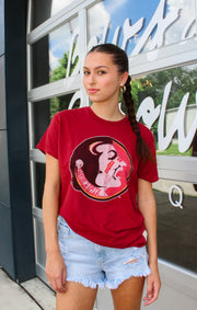 The Classic Seminole Vintage Boyfriend Tee (Garnet)