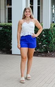 The Shine Scrunched Halter (White)