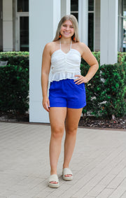 The Shine Scrunched Halter (White)
