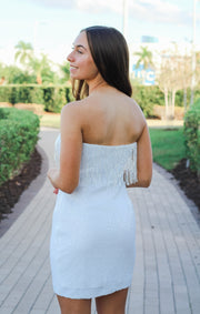 The Winter White Beaded & Fringe Mini