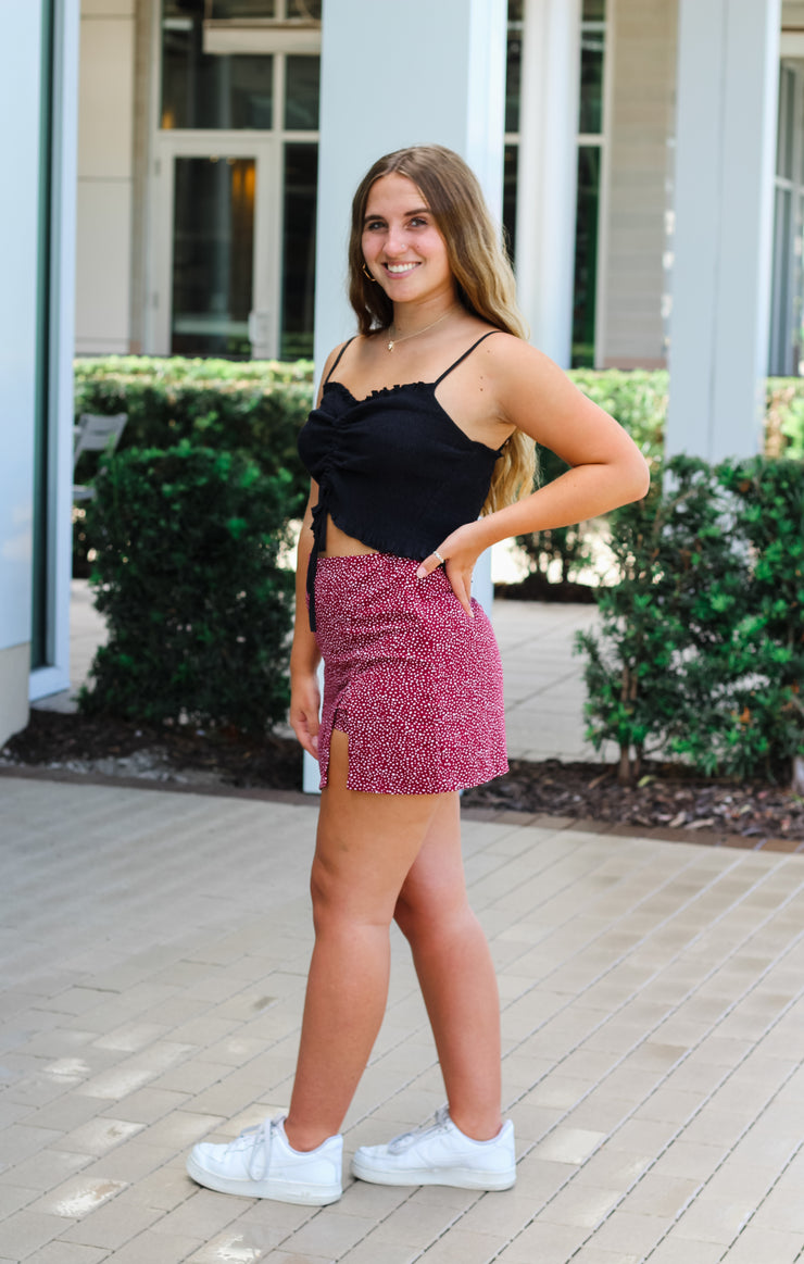 The Game Day Smocked Cami Top (Black)