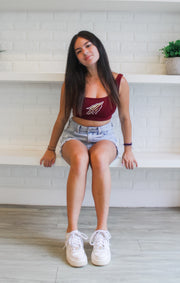 The Seminoles Scoop Neck Crop (Garnet)