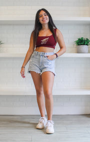 The Seminoles Scoop Neck Crop (Garnet)