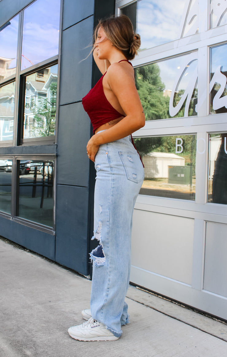 The Tyra Glitter Top (Garnet)
