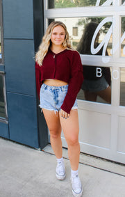 The Maia Boxy Top (Garnet)