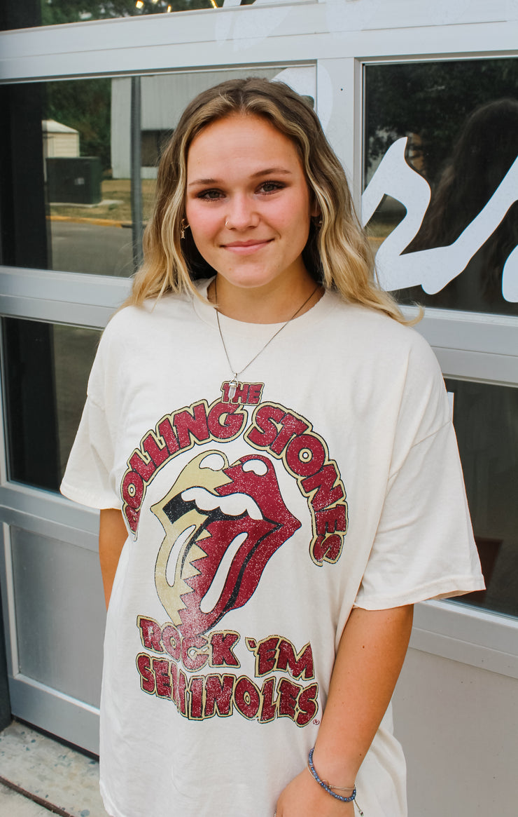 The Rock 'Em Thrifted Tee (FSU x Rolling Stones)