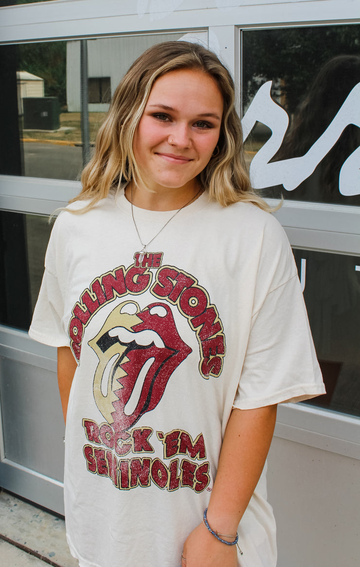The Rock 'Em Thrifted Tee (FSU x Rolling Stones)